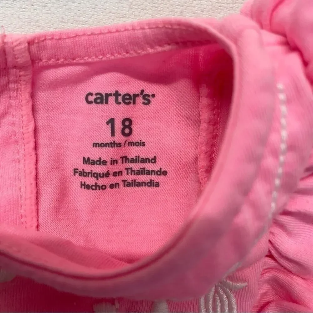 Carter’s Tank Top Size 18 Months pink white sleeveless
